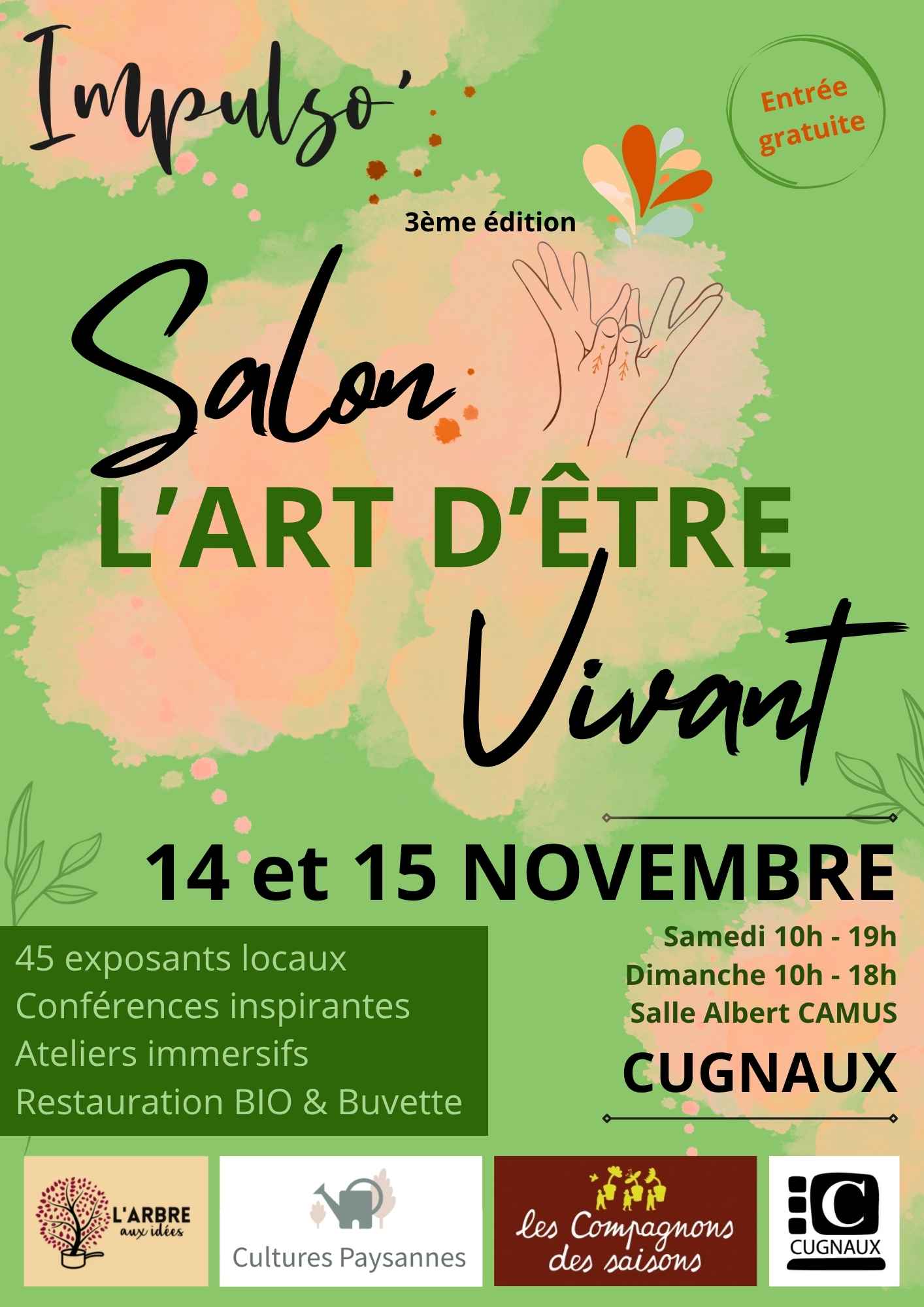 Affiche 2026 du salon L’Art d’Être Vivant à Cugnaux