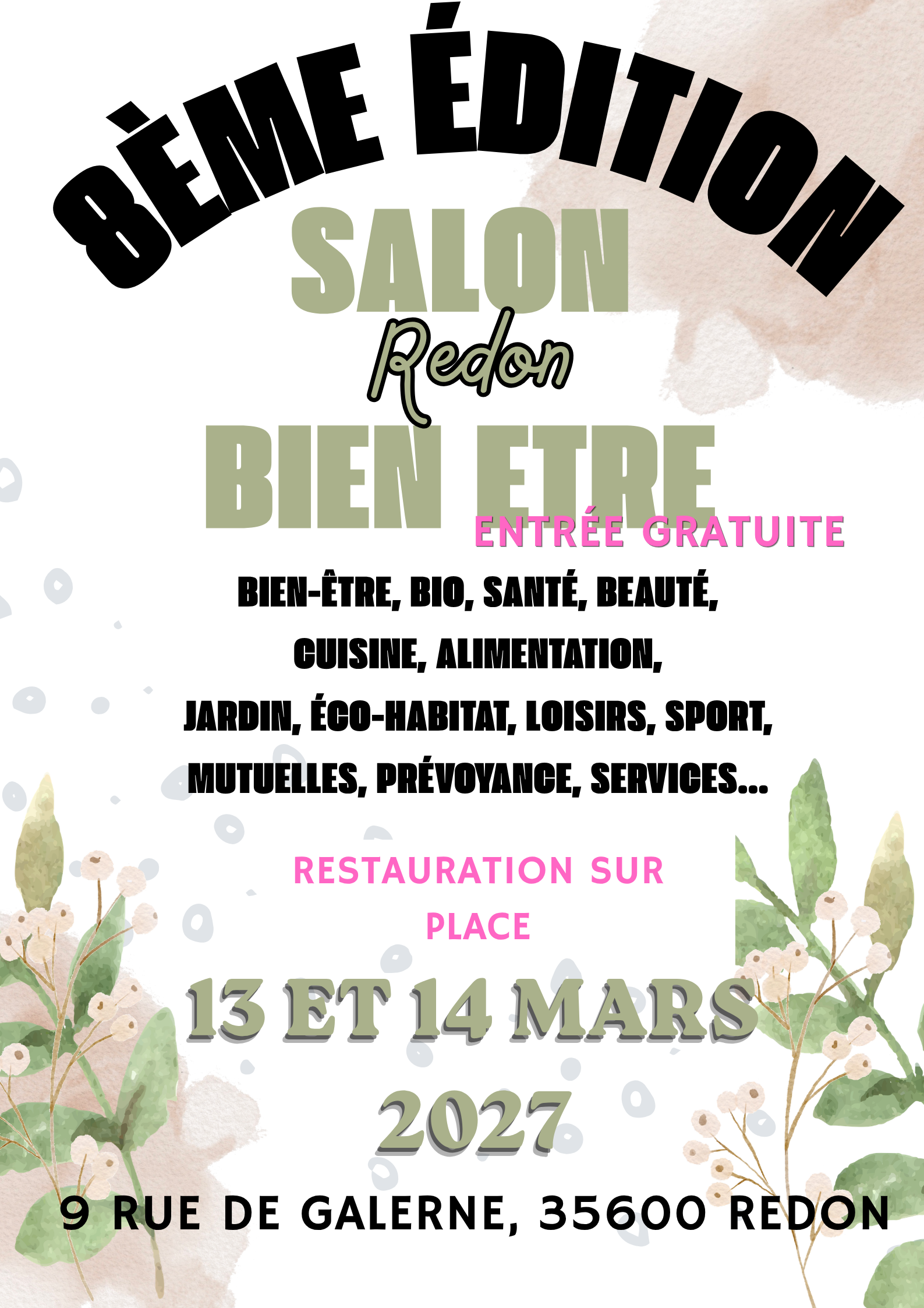 Affiche présentée pour le Salon Mode Bien-Être à Redon en mars 2027